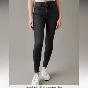 American eagle high rise black skinny jeans size 0 short in excellent condition​